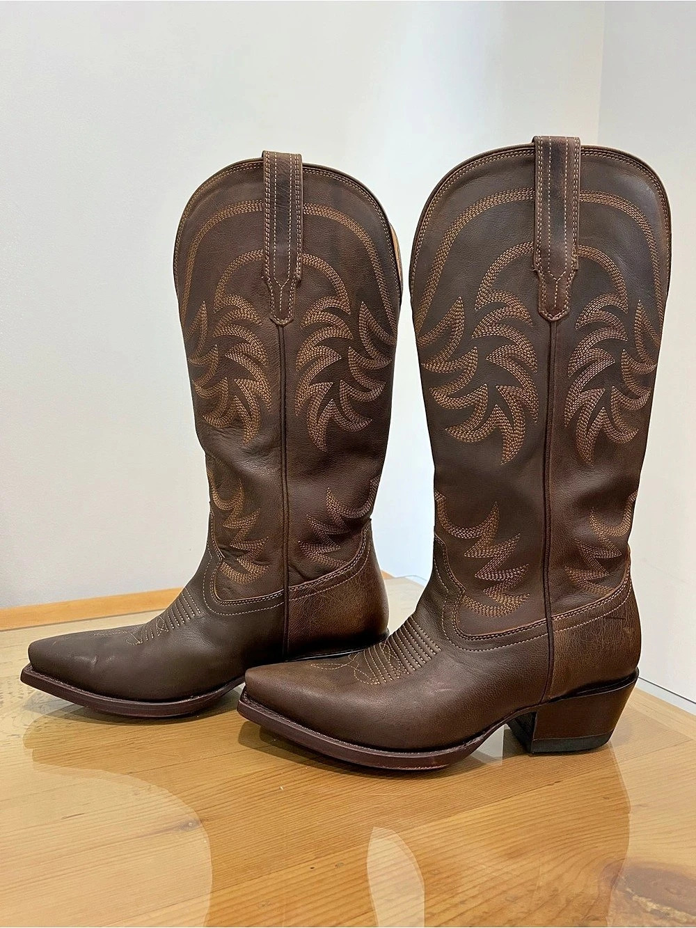 Tecovas The Annie Cafe Goat Western Heeled Boots Brown US 7.5 wide calf